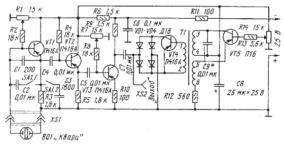 Кварцевый калибратор схема