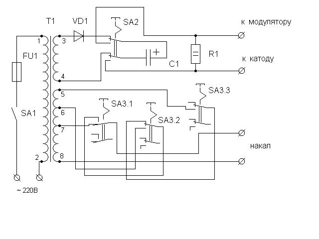 Как проверить кинескоп. Схема восстановления эмиссии кинескопа. Схема прибора для проверки и восстановления кинескопа. Как проверить кинескоп. Схема прибора для восстановления кинескопов.